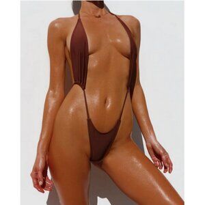 💕MINIMALE ANIMALE💕 Belafonte Showgirl Suit ~ One Piece Swimsuit Ipanema Brown